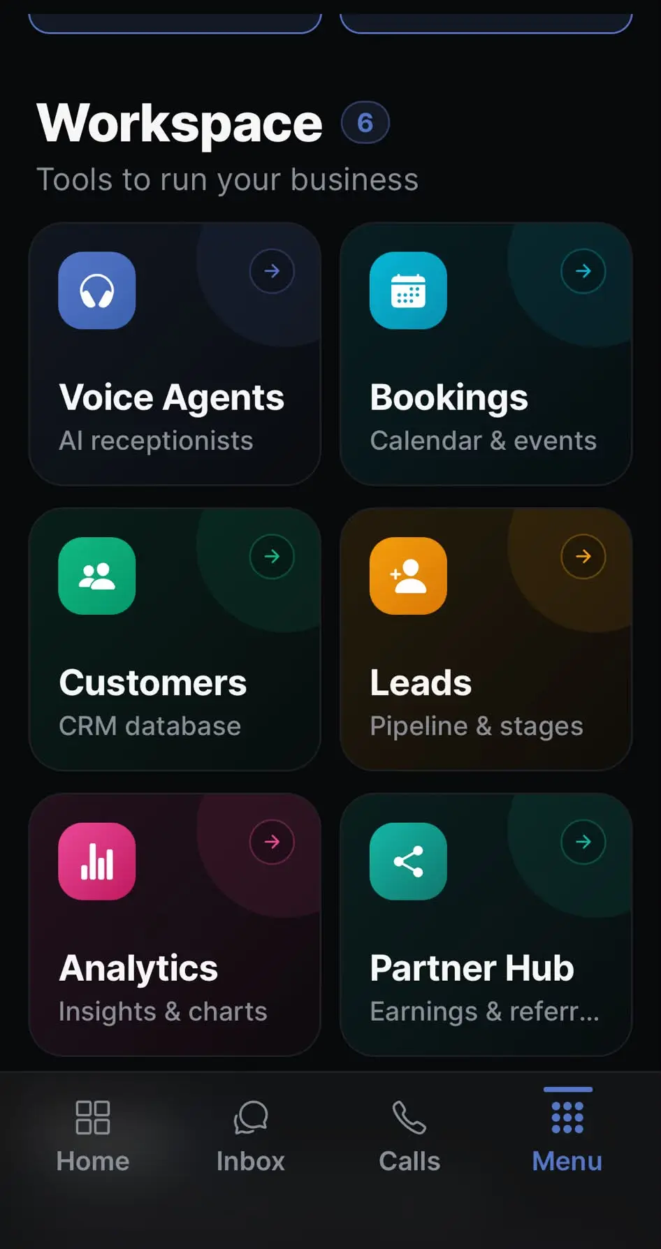 Workspace menu